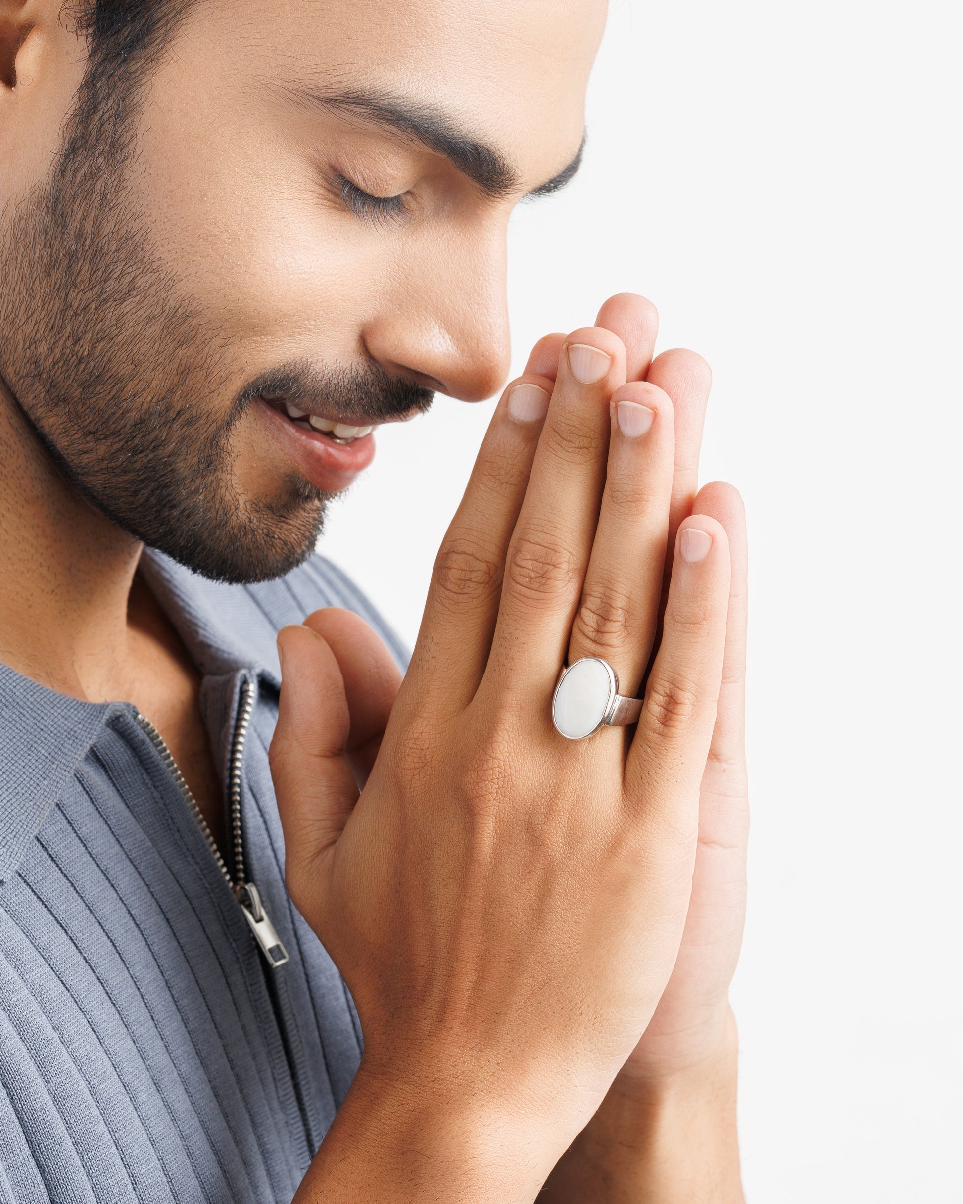 Luxe Opal (Doodhiya) Ring – 925 Silver - #1224B - Myra