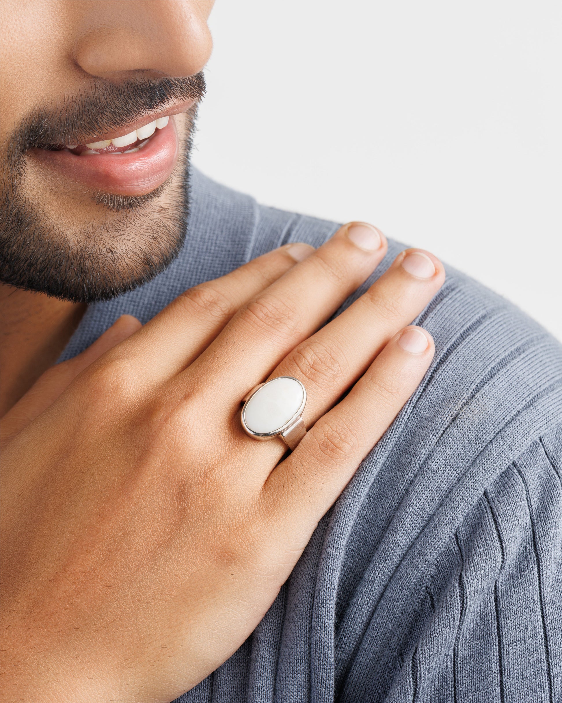 Luxe Opal (Doodhiya) Ring – 925 Silver - #1224B - Myra