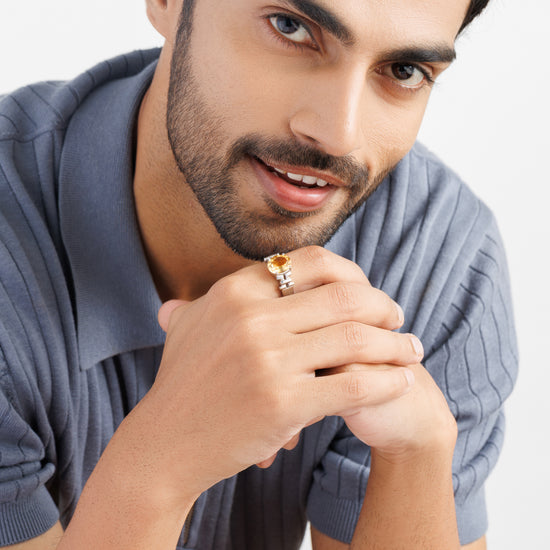 Luxe Golden Topaz (Sunahara Pukhraj) Ring – 925 Silver - #1199N4 - Myra