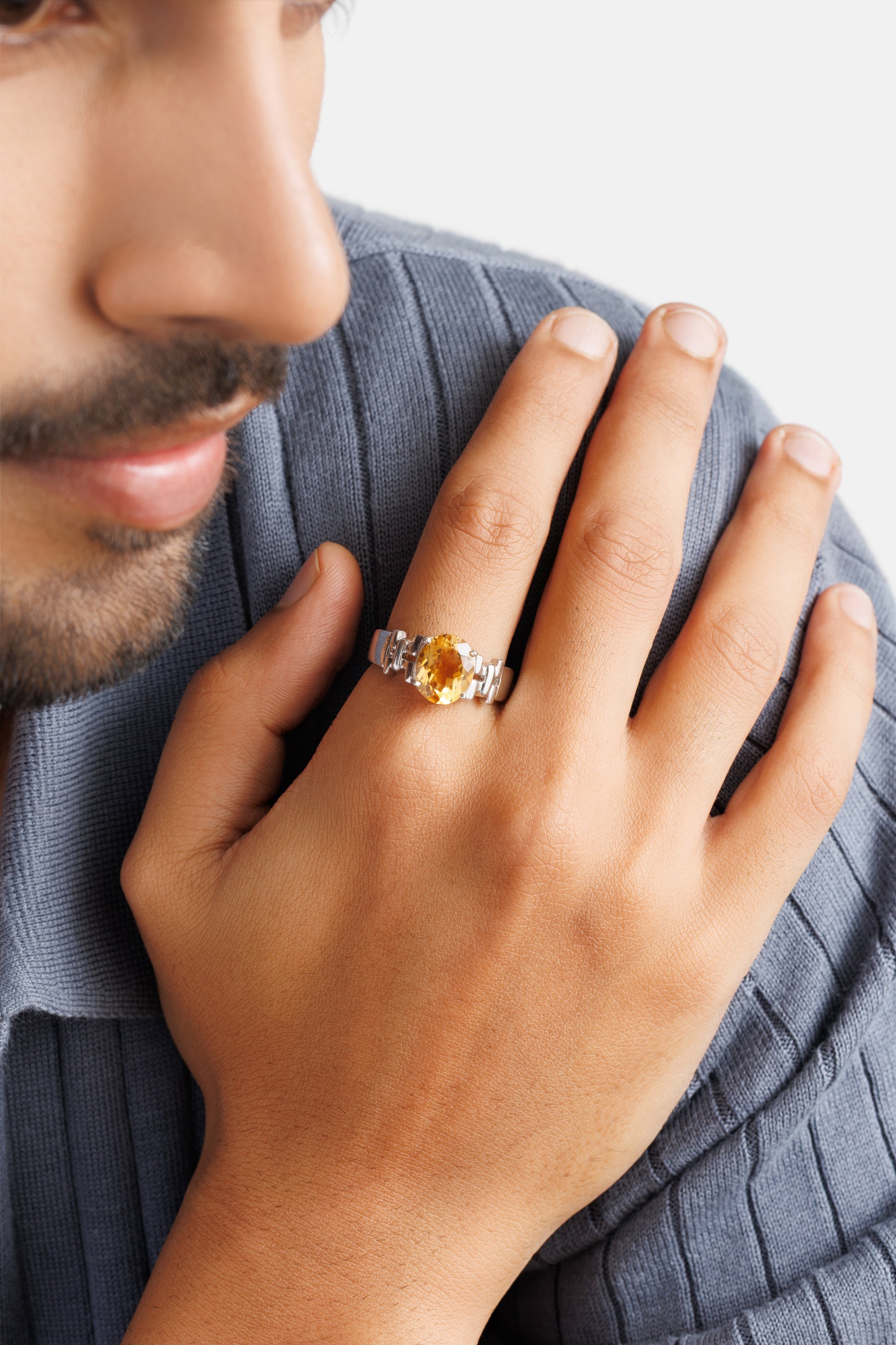 Luxe Golden Topaz (Sunahara Pukhraj) Ring – 925 Silver - #1199N4 - Myra