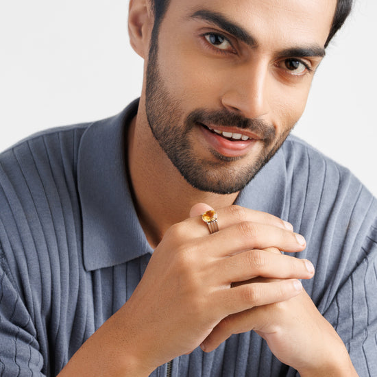 Royal Golden Topaz (Sunahara Pukhraj) Ring – 925 Silver - #1228N4 - Myra