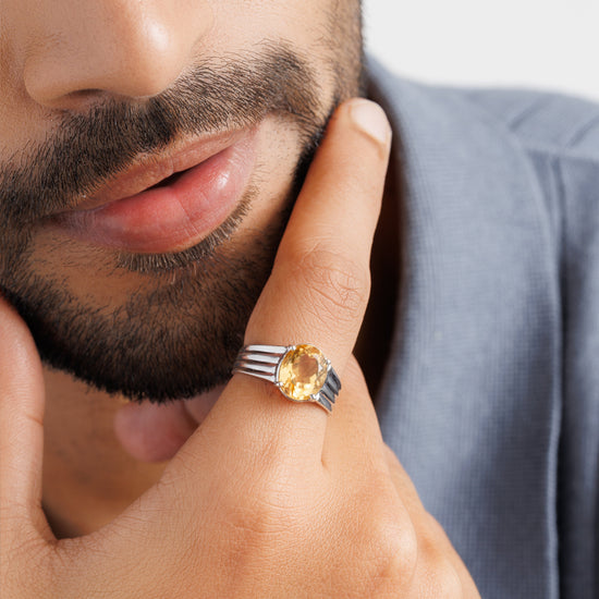 Royal Golden Topaz (Sunahara Pukhraj) Ring – 925 Silver - #1228N4 - Myra