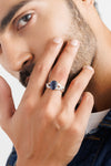 Elegant Blue Sapphire (Neelam) Ring – 925 Silver - 1104N4 - Myra