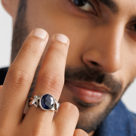 Vedic Fit Blue Sapphire (Neelam) Ring – 925 Silver - #1210B - Myra