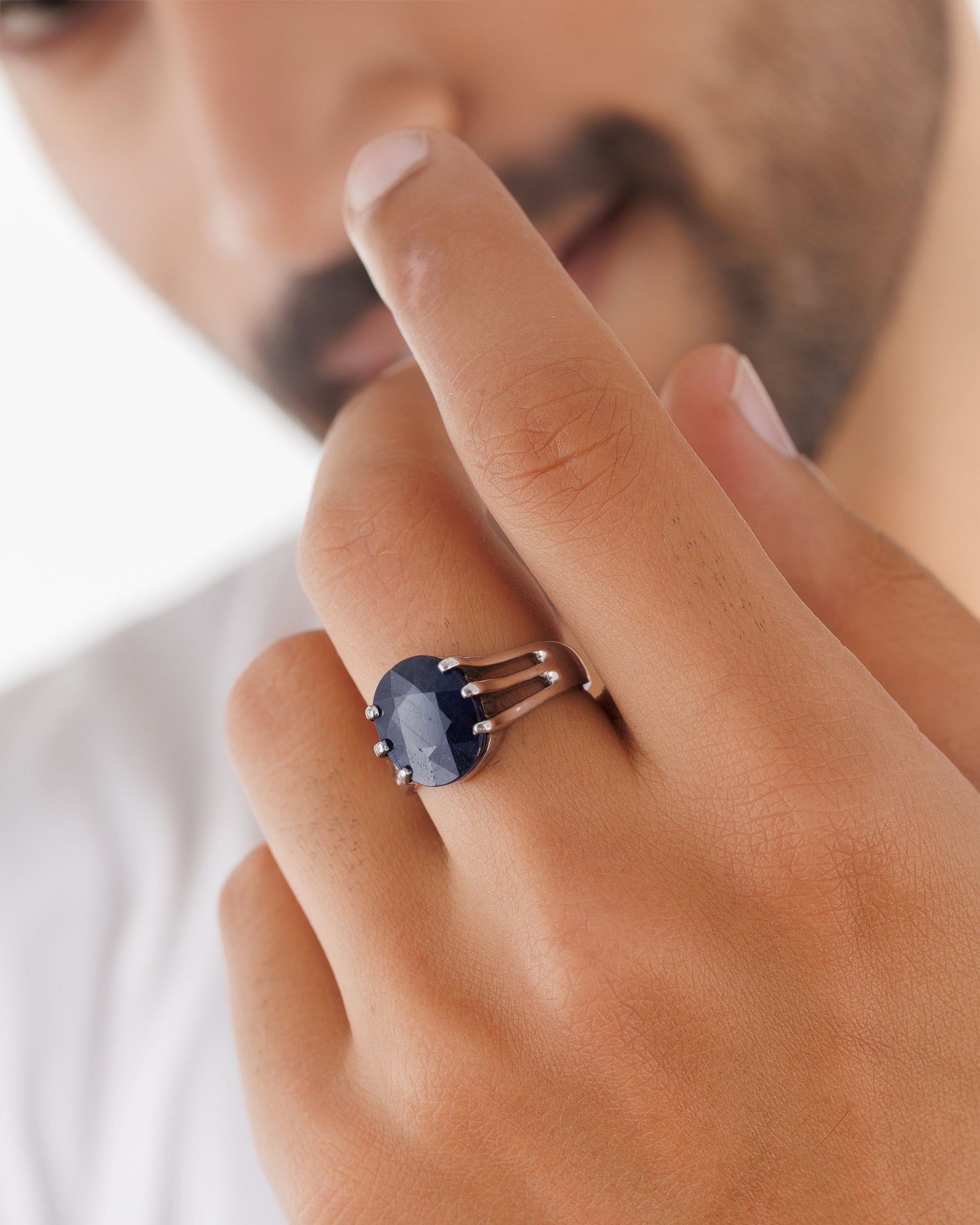 Everyday Classic Blue Sapphire (Neelam) Ring – 925 Silver - #1237N6 - Myra