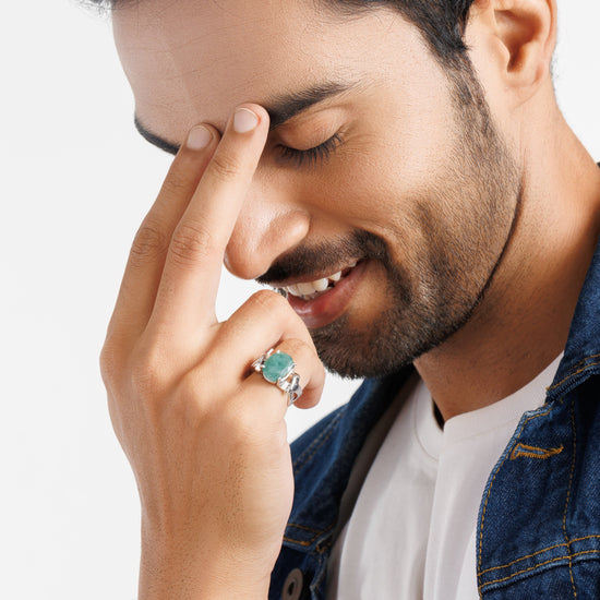 Pristine Emerald (Panna) Ring – 925 Silver - #1210N4 - Myra