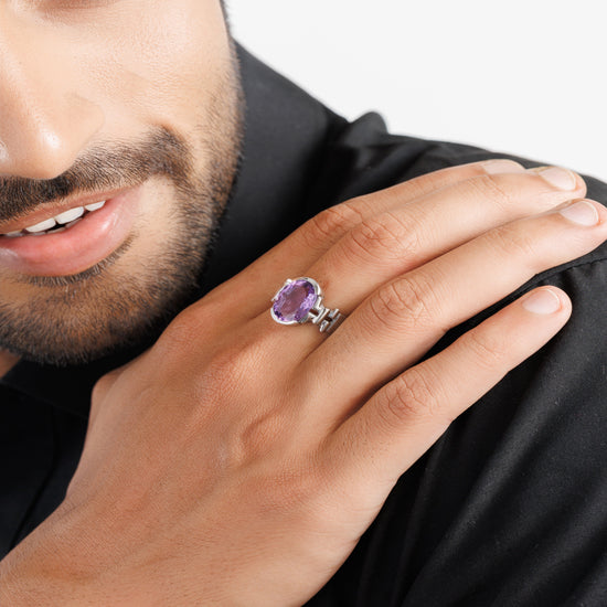 Luxe Amethyst (Jamunia) Ring – 925 Silver - #1199HB - Myra