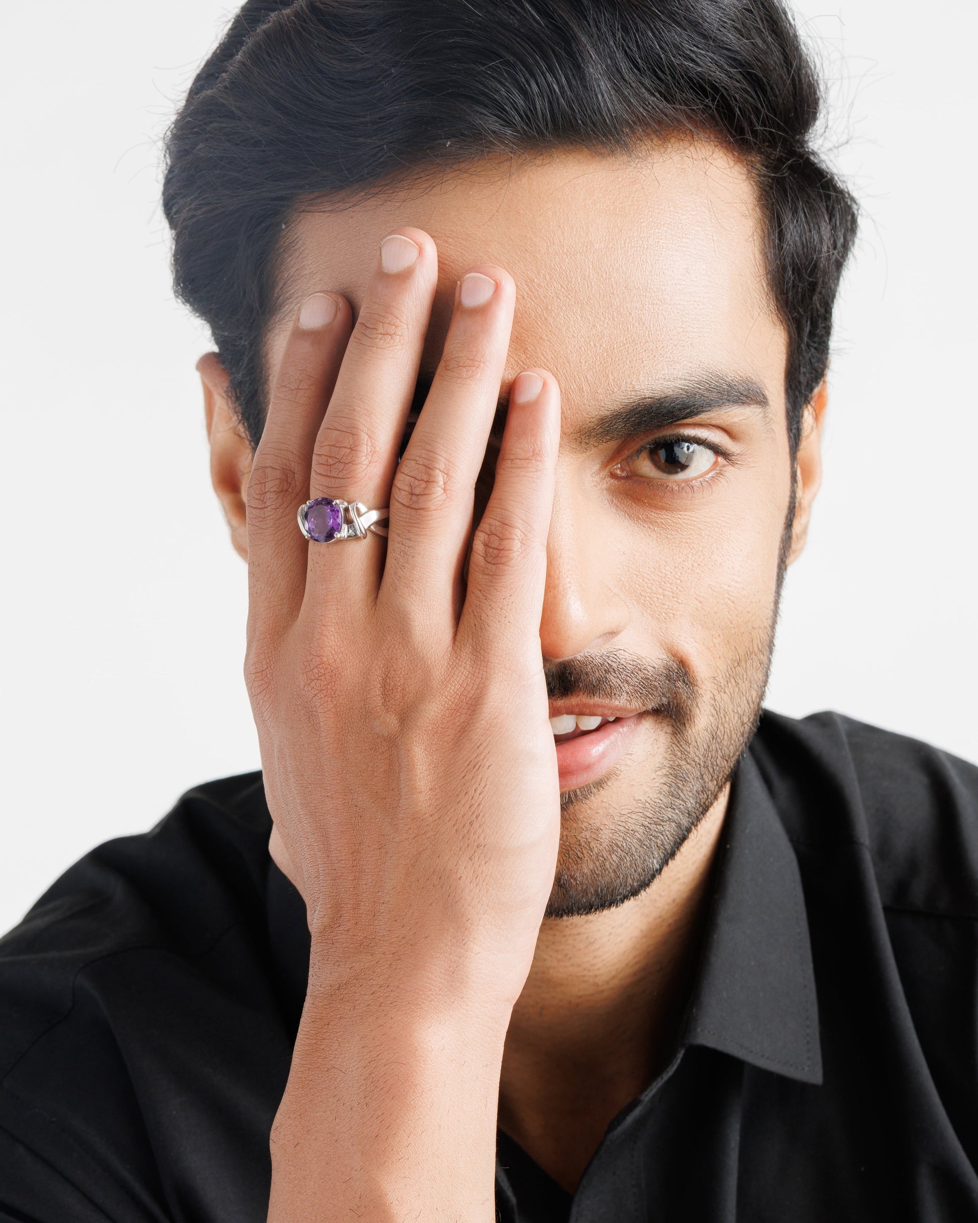 Classic Amethyst (Jamunia) Ring – 925 Silver - #1210N4 - Myra