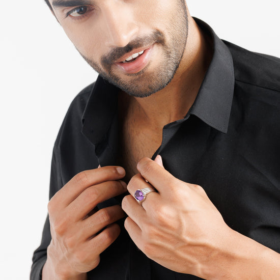 Royal Amethyst (Jamunia) Ring – 925 Silver - #1228N4 - Myra