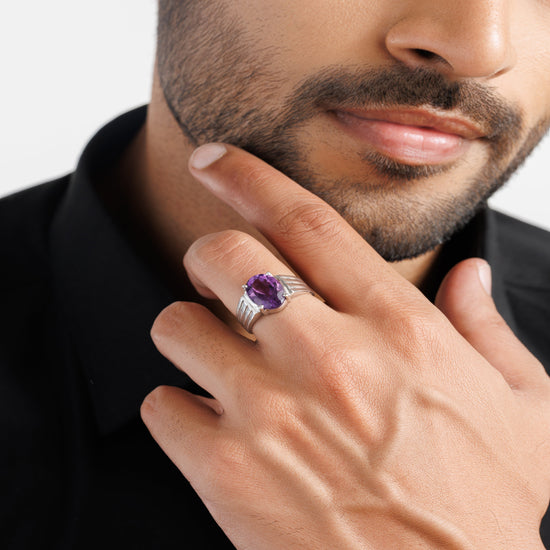 Royal Amethyst (Jamunia) Ring – 925 Silver - #1228N4 - Myra