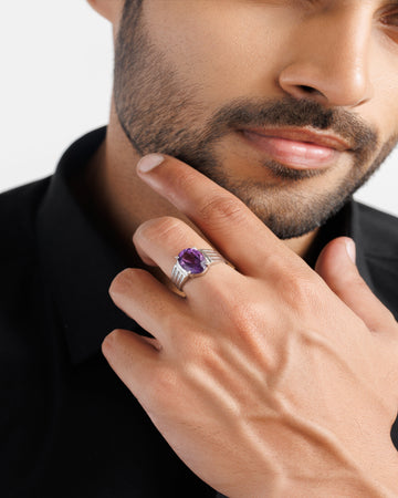 Royal Amethyst (Jamunia) Ring â€“ 925 Silver - #1228N4 - Myra