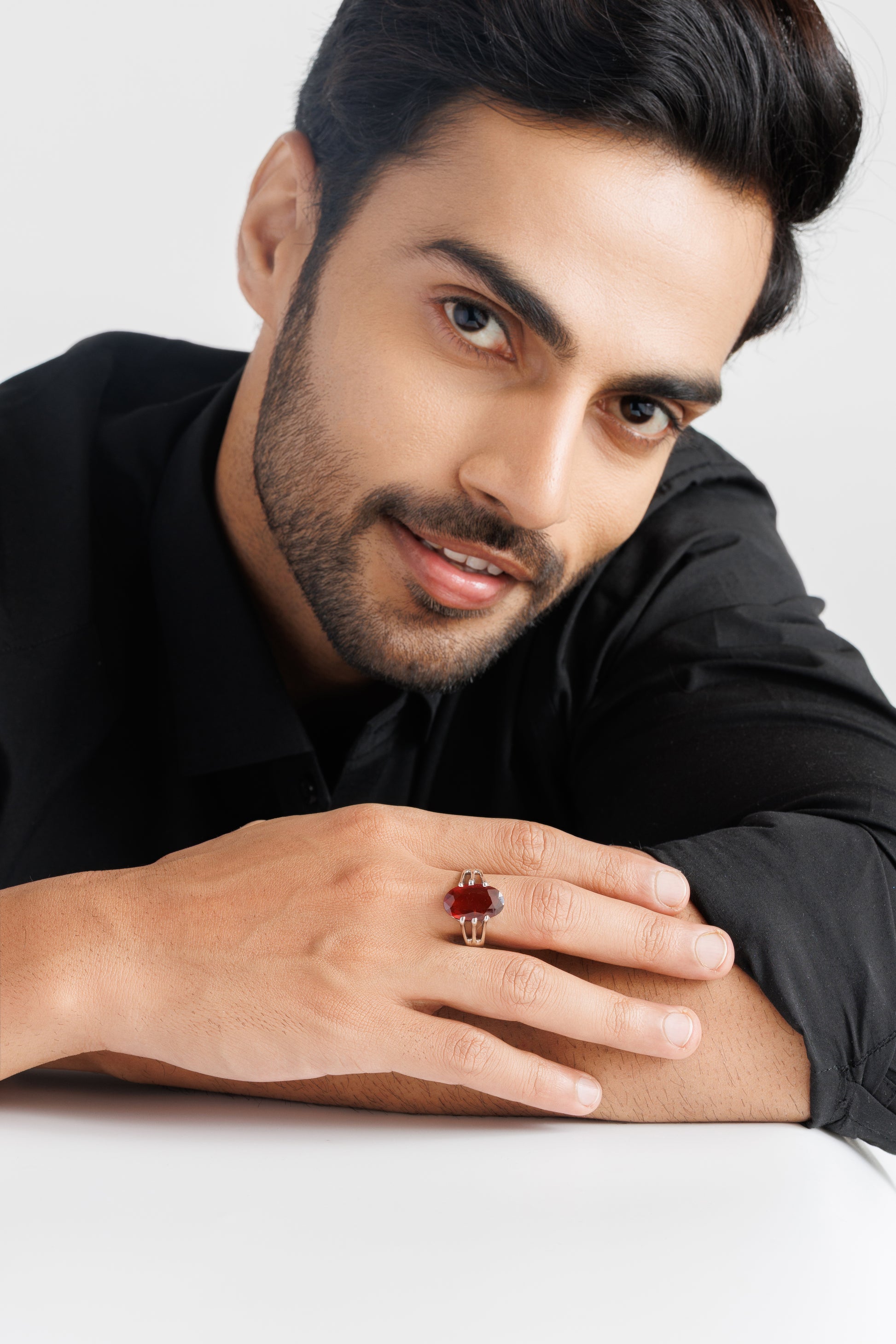 Royal Garnet (Gomed) Ring – 925 Silver - #1237N6 - Myra