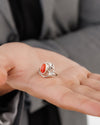 Rich-Hue Coral (Moonga) Ring – 925 Silver - #1284 Ov - Myra