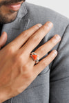 Coral (Moonga) Ring – 925 Silver Minimalist - #1104N3 Tr - Myra