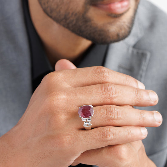 Royal Ruby (Manik) Ring – 925 Silver - #1199N8 - Myra