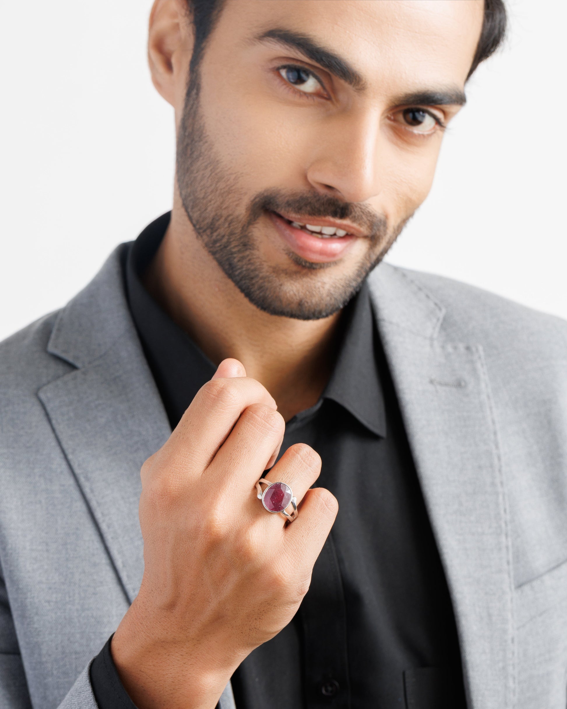 Elegant Ruby (Manik) Ring – 925 Silver - #1182B - Myra