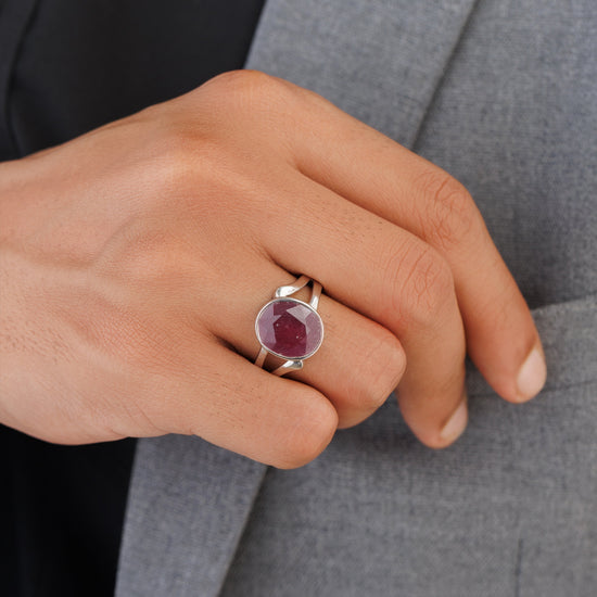 Elegant Ruby (Manik) Ring – 925 Silver - #1182B - Myra