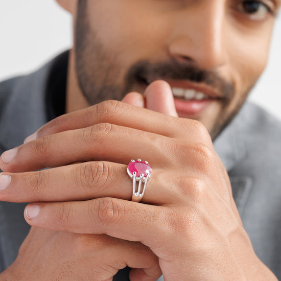 Luxury Ruby (Manik) Ring – 925 Silver - #1237N6 - Myra