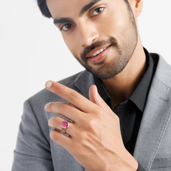 Luxury Ruby (Manik) Ring – 925 Silver - #1237N6 - Myra