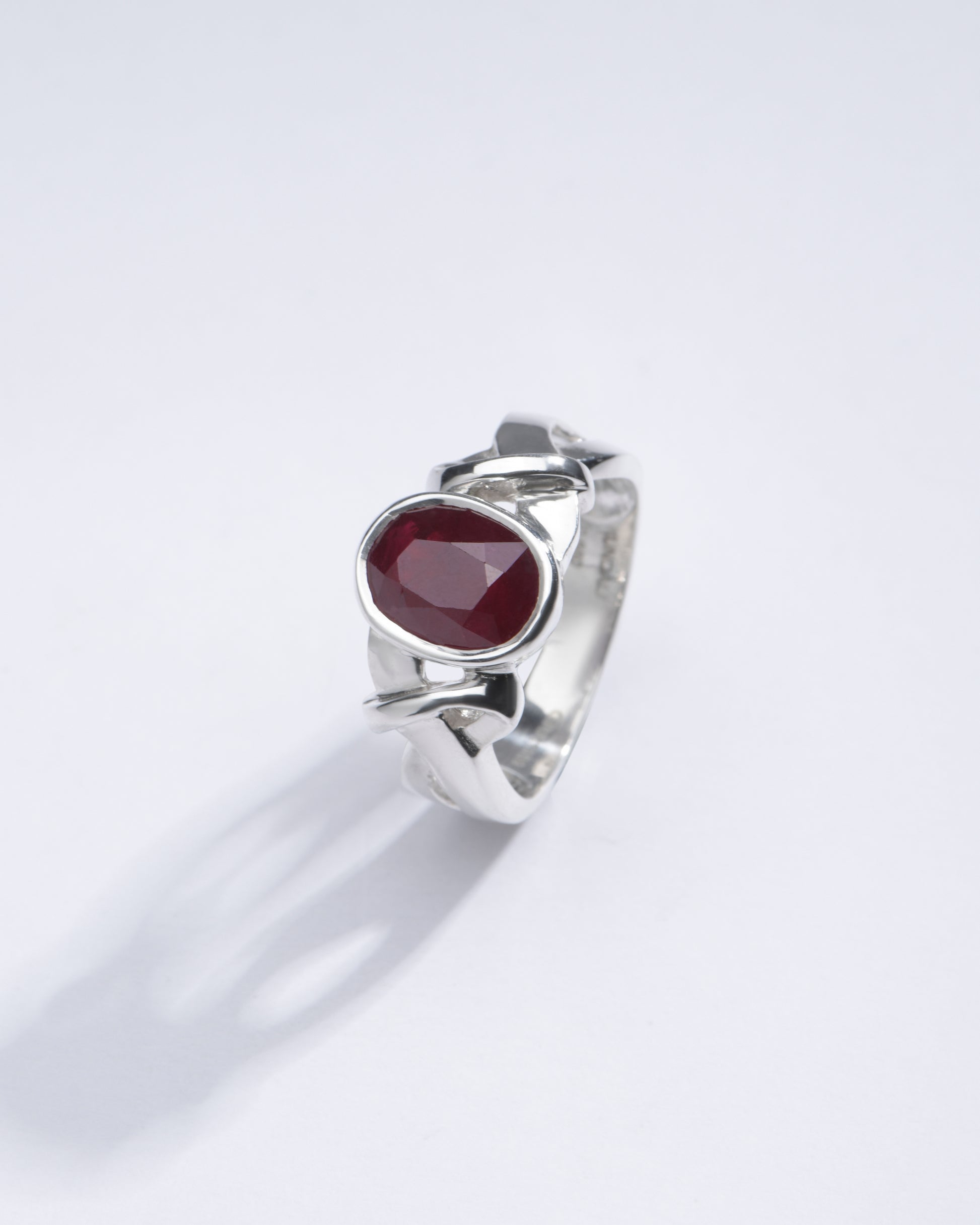 Classic Ruby (Manik) Ring in 925 Silver - #1210B - Myra