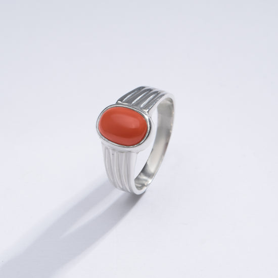 Red Color Coral in 925 Silver Buy from Myra Gems