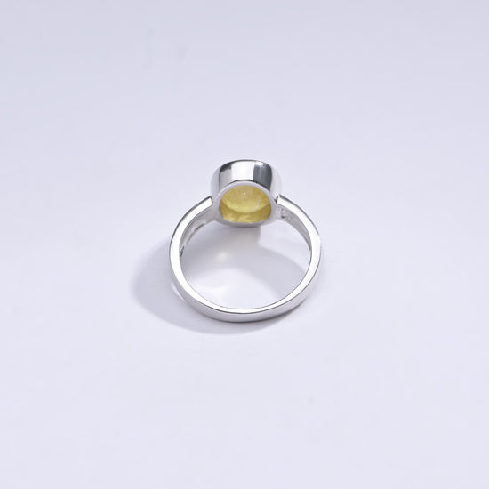 Authentic Yellow Sapphire (Pukhraj) Ring in 925 Silver - #1139B - Myra