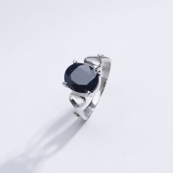 Authentic Blue Sapphire (Neelam) Ring in 925 Silver – #1220N4 - Myra