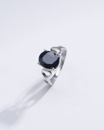 Authentic Blue Sapphire (Neelam) Ring in 925 Silver – #1220N4 - Myra