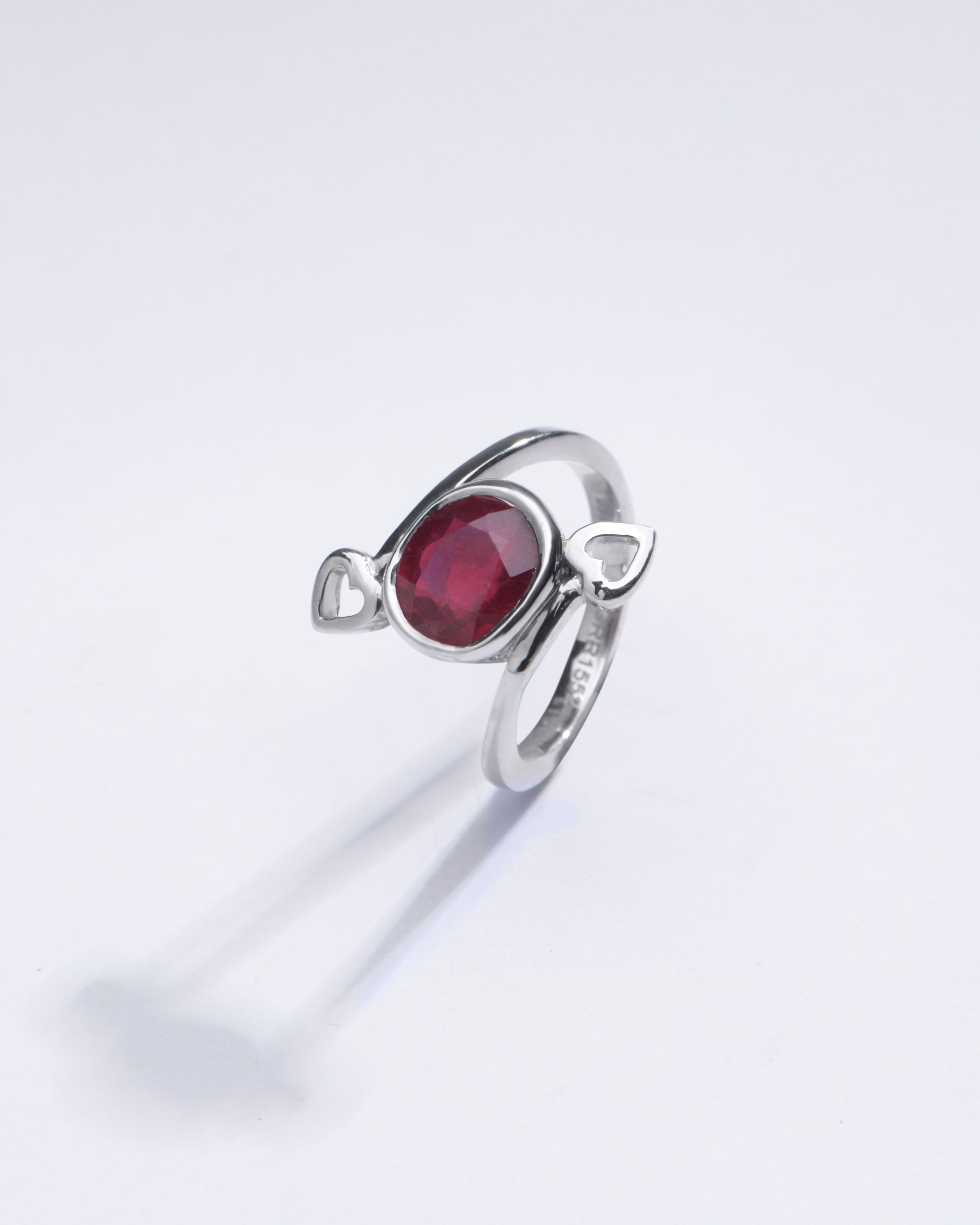 Authentic Ruby (Manik) Ring in Sterling Silver - #1273B - Myra