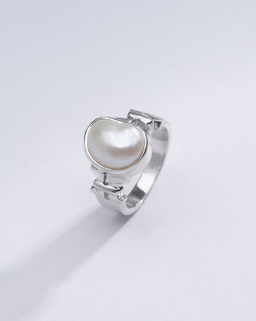 Elegant Pearl (Moti) Gemstone Ring in 925 Sterling Silver - #1199 U - Myra