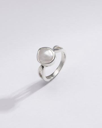 Genuine Pearl (Moti) Ring in 925 Sterling Silver - #1102 U - Myra