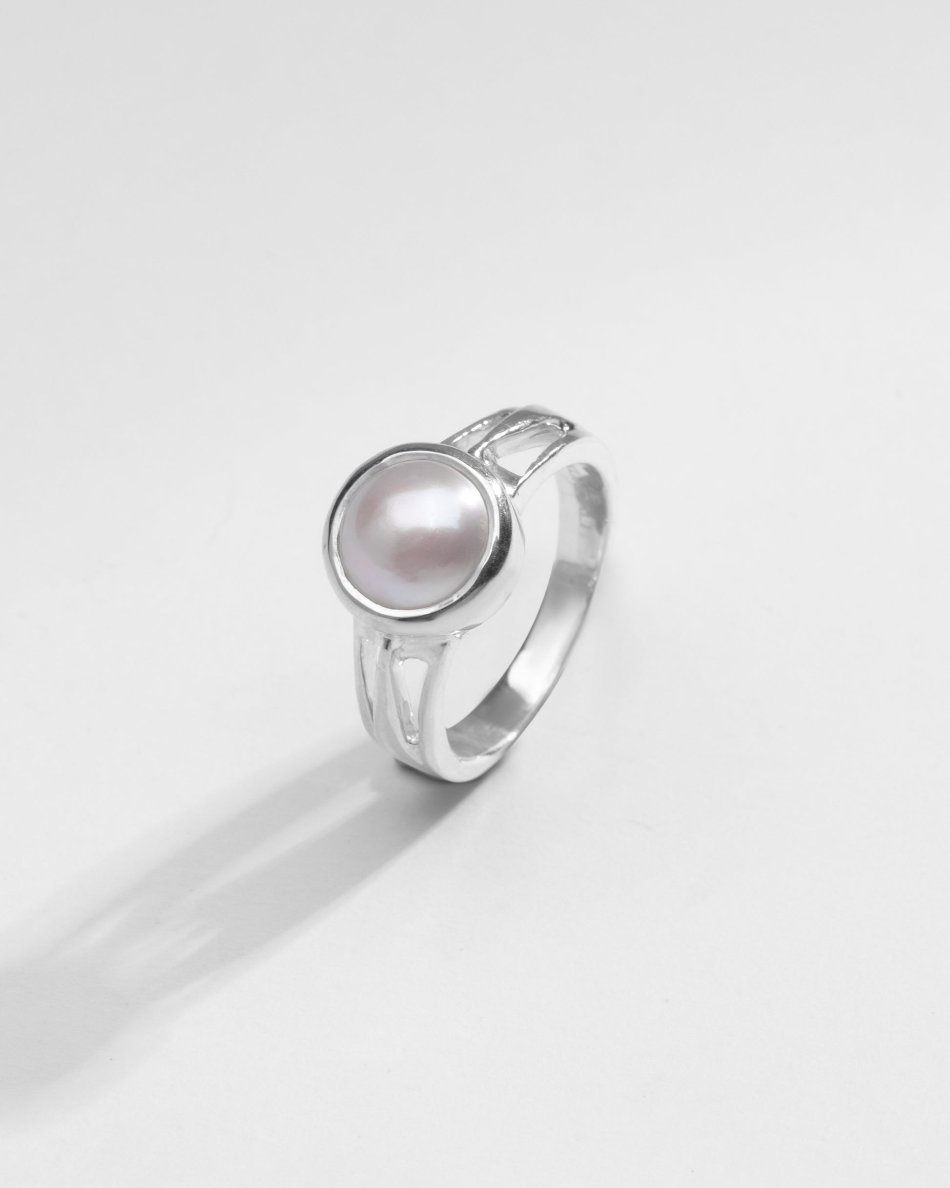 Radiant Pearl (Moti) Gemstone Ring in 925 Silver - #1242 R - Myra