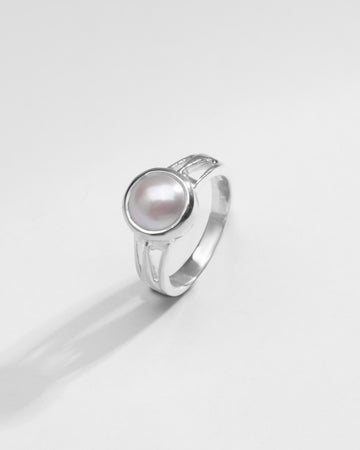 Radiant Pearl (Moti) Gemstone Ring in 925 Silver - #1242 R - Myra