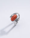 Elegant Red Coral (Moonga) Ring in 925 Silver – #1103 Ov - Myra