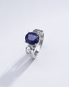 Genuine Blue Sapphire (Neelam) Gemstone Ring in Sterling Silver – #1285N4 - Myra