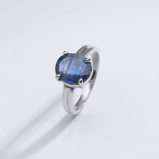 Vintage Blue Sapphire (Neelam) Ring in Sterling Silver – #1139N4 - Myra