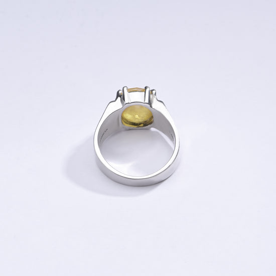Glory Yellow Sapphire (Pukhraj) Ring in 925 Silver – #1111N8 - Myra