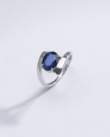 Authentic Blue Sapphire (Neelam) Ring in 925 Silver – #1138N4 - Myra