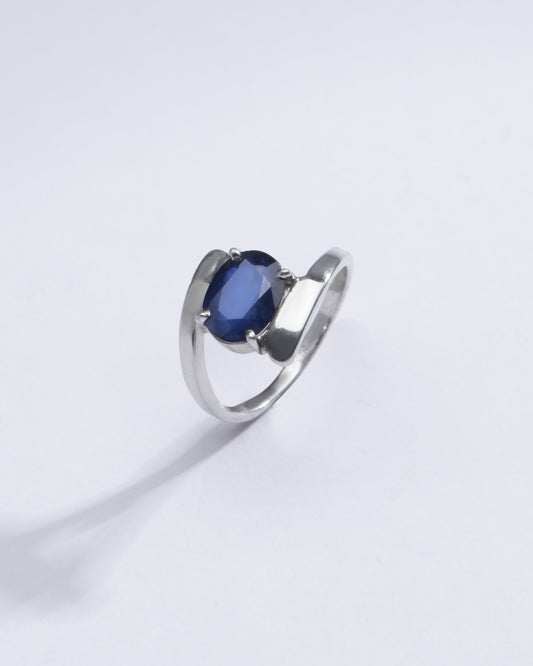 Authentic Blue Sapphire (Neelam) Ring in 925 Silver â€“ #1138N4 - Myra