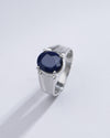 Authentic Blue Sapphire (Neelam) Ring in 925 Silver – #1111N4 - Myra