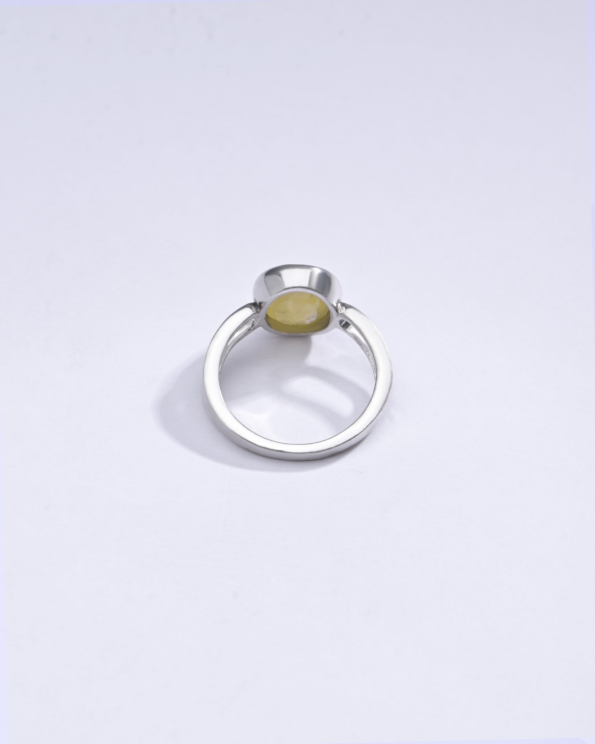 Radiant Yellow Sapphire (Pukhraj) Ring in Sterling Silver – #1112B - Myra