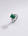 Emerald silver ring for men