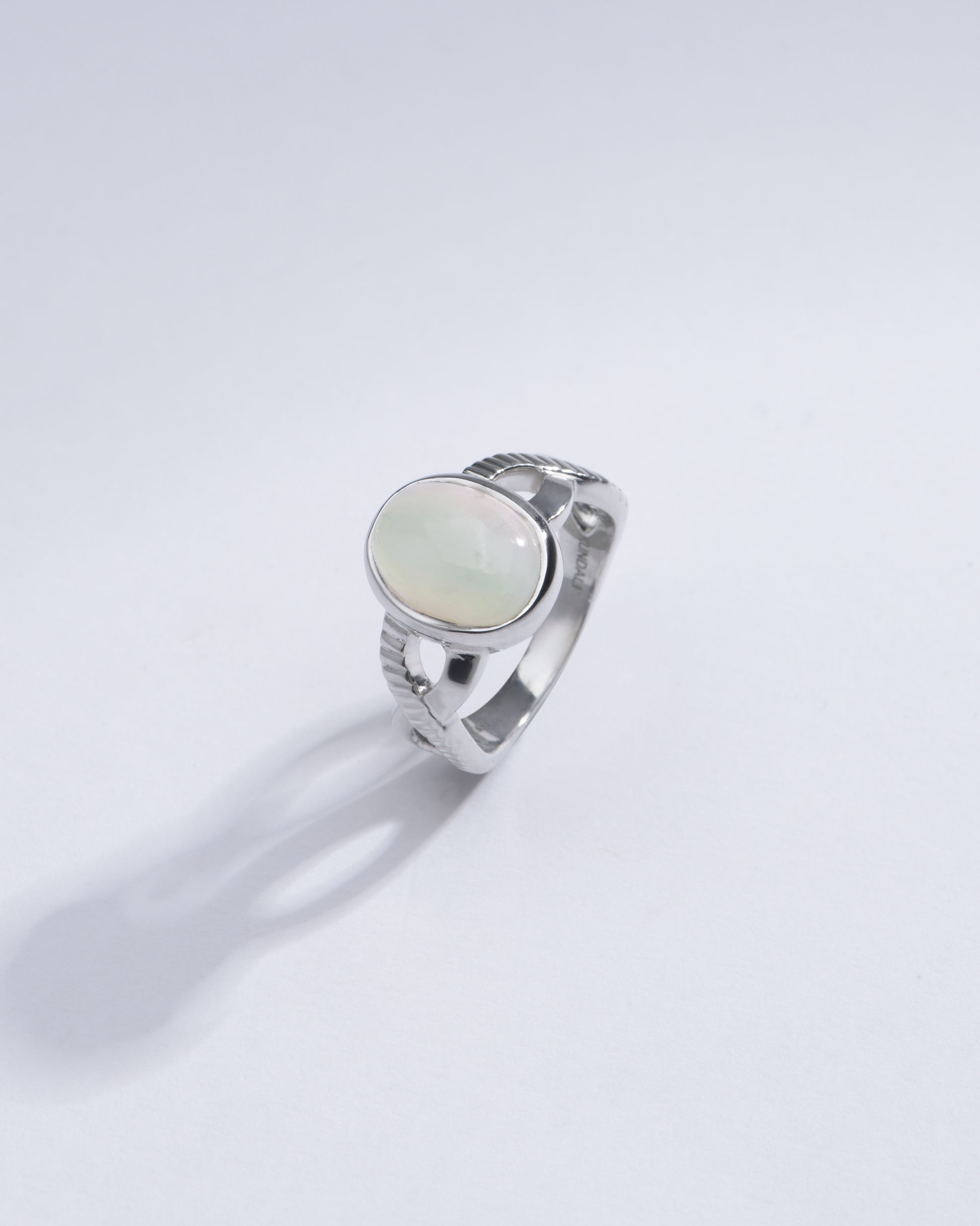 Minimalist Opal (Doodhiya) Ring in Sterling Silver – #1104B - Myra