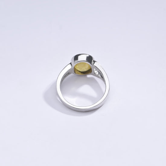 Natural Yellow Sapphire (Pukhraj) Ring in 925 Silver – #1125B - Myra
