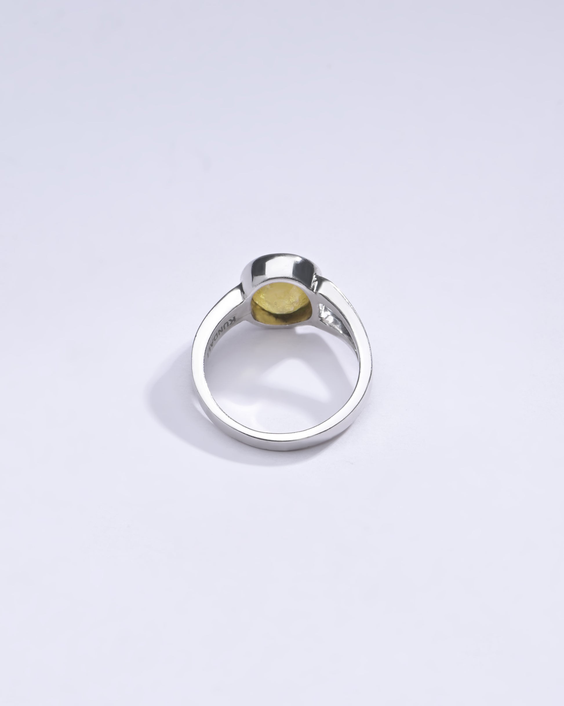 Natural Yellow Sapphire (Pukhraj) Ring in 925 Silver – #1125B - Myra