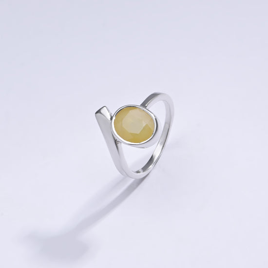 Yellow sapphire ring for women