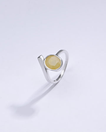 Yellow sapphire ring for women