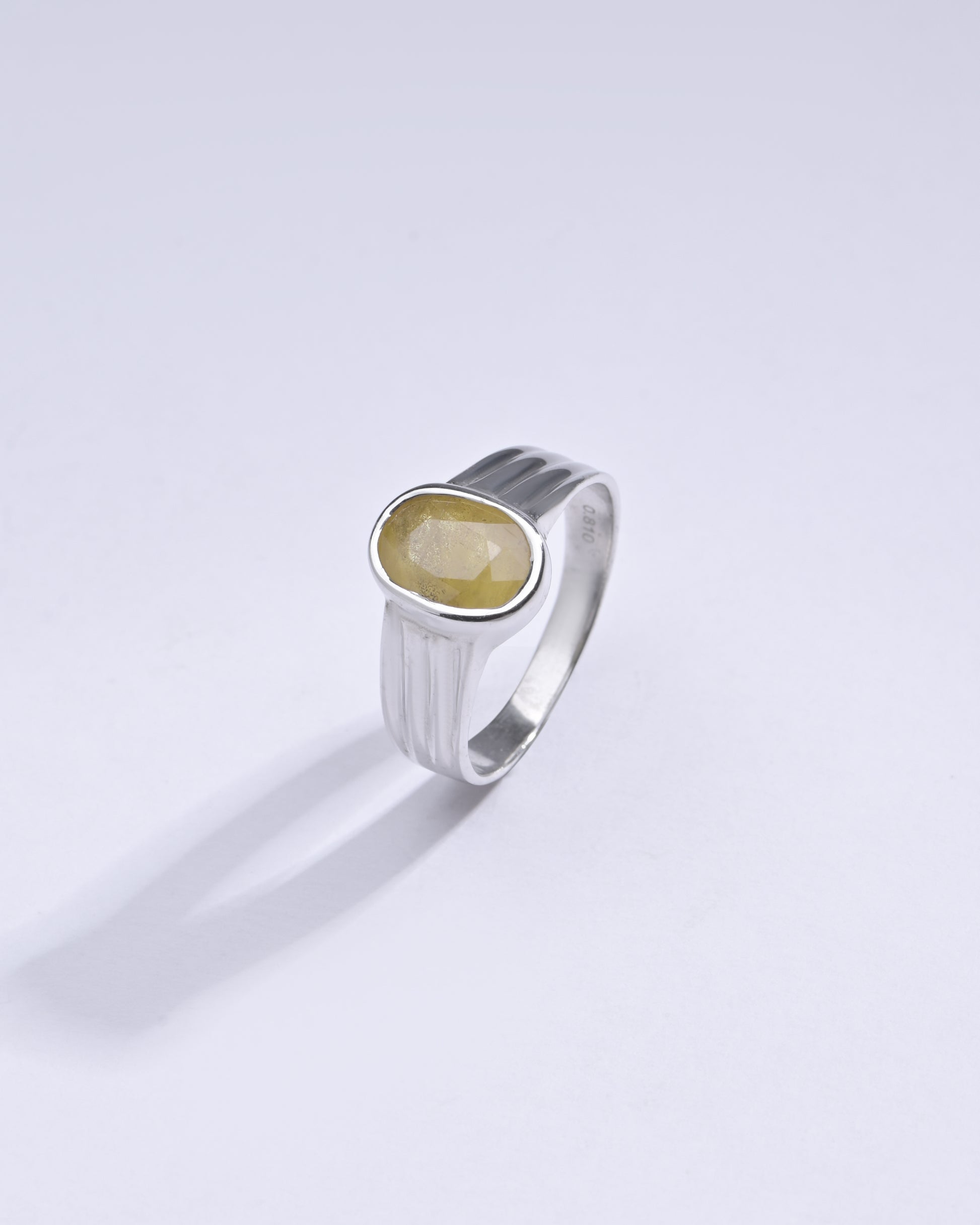 Authentic Yellow Sapphire (Pukhraj) Gemstone Ring in 925 Silver – #1228B - Myra