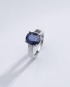 Genuine Blue Sapphire (Neelam) Gemstone Ring in Sterling Silver – #1225N4 - Myra