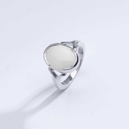 Silver opal stone ring for female